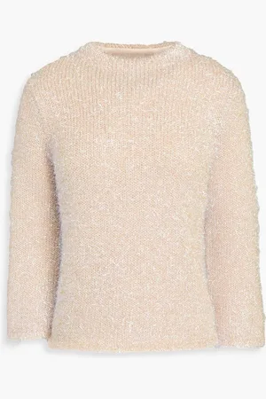 Tory Burch Metallic knitted sweater - Neutral - XS