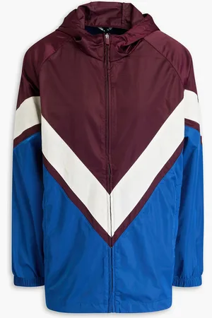 Tory Burch Printed shell hooded track jacket - Purple - XS