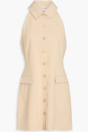 Claudie Pierlot Ritalie crepe mini shirt dress - Neutral - FR 38