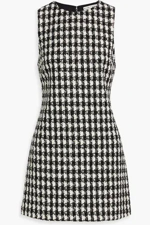 ALICE+OLIVIA Alice Olivia - Clyde metallic houndstooth tweed mini dress - - US 8