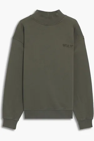WSLY Oversized cotton-blend fleece sweatshirt - Green - XL