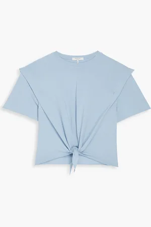 RAG&BONE Mica knotted cotton-jersey T-shirt - Blue - XL