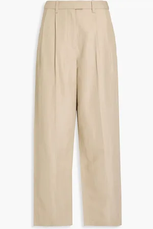 RAG&BONE Newman cotton and linen-blend twill wide-leg pants - Neutral - US 10