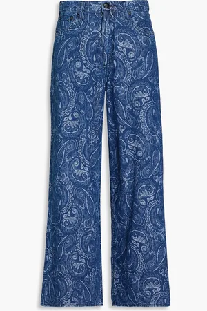 RAG&BONE Sofie paisley-print high-rise wide-leg jeans - Blue - 31