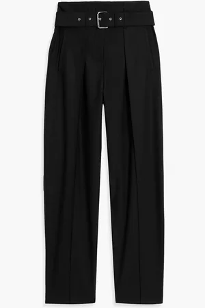 IRO Benet belted wool-blend tapered pants - - FR 36
