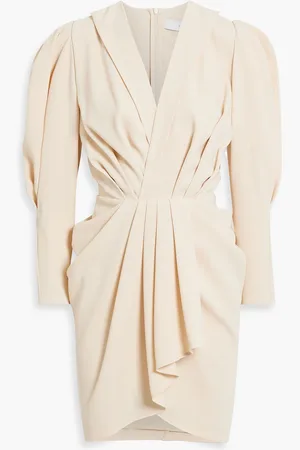 IRO Kalea wrap-effect pleated crepe mini dress - White - FR 34