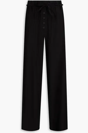A.Emery Macie belted cotton-blend twill wide-leg pants - - UK 10