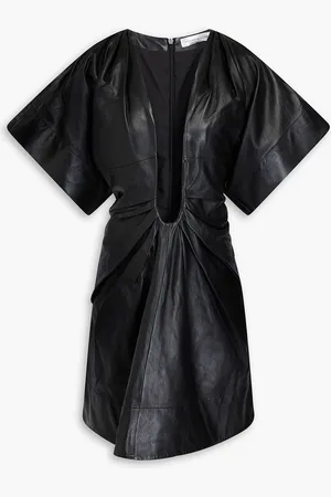 Victoria Beckham Pleated leather mini dress - - UK 12