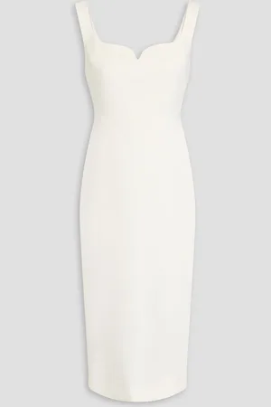 Victoria Beckham Grain de poudre midi dress - White - UK 14