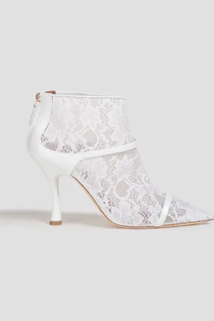 MALONE SOULIERS Tamara 90 leather and corded lace ankle boots - - EU 37