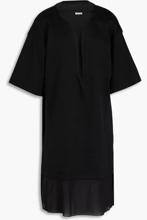 Victoria Beckham Cutout crepe de chine and linen-blend dress - - UK 8