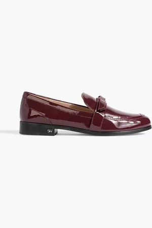 Stuart Weitzman Emma bow-detailed patent-leather loafers - - EU 37