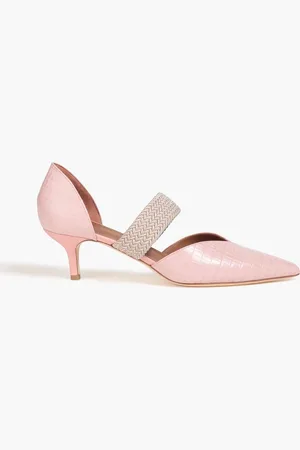 MALONE SOULIERS Maisie 45 croc-effect leather pumps - Pink - EU 35