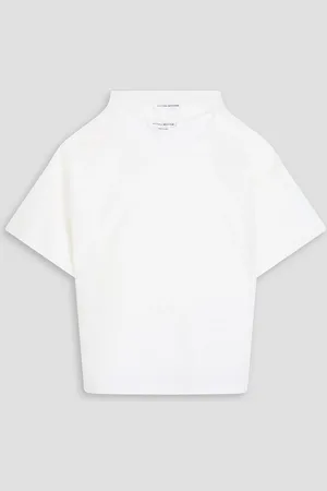 Victoria Beckham Cutout linen-blend organza T-shirt - - L