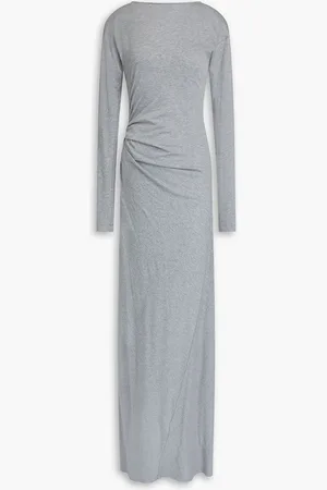 Victoria Beckham Ruched cotton-jersey maxi dress - - UK 10