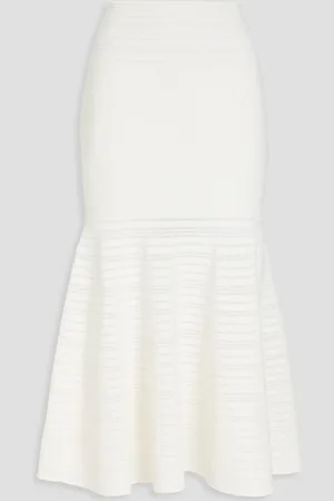 Victoria Beckham Fluted pointelle-knit midi skirt - - UK 10