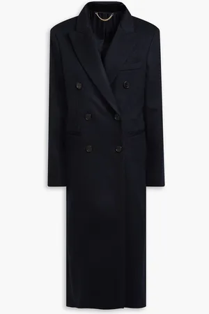 Victoria Beckham Double-breasted wool and cashmere-blend coat - Blue - UK 12