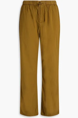 Frescobol Carioca Rocha cotton-blend seersucker drawstring pants - Green - 34