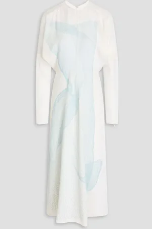 Victoria Beckham Printed crepe midi dress - White - UK 10