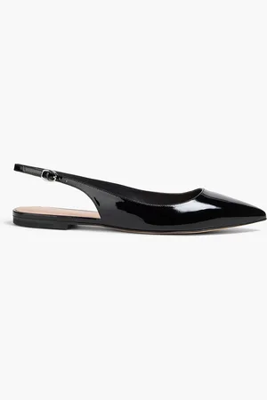 Stuart Weitzman Mara patent-leather slingback point-toe flats - - EU 37.5