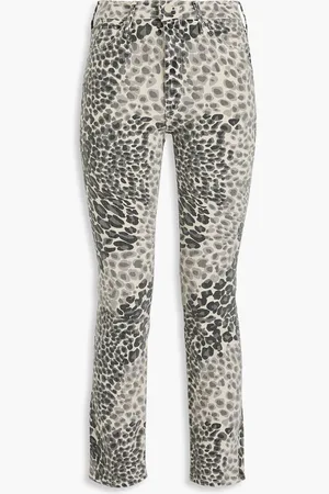 Mother Cropped leopard-print high-rise skinny jeans - - 25