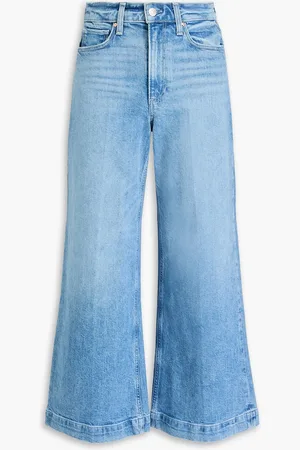 Paige Harper cropped high-rise wide-leg jeans - Blue - 30
