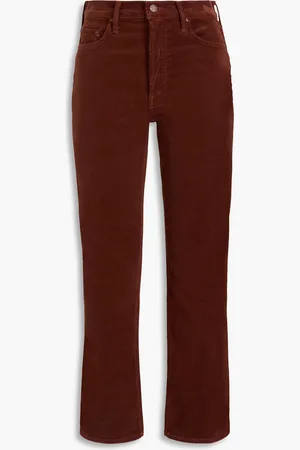Mother Tomcat cropped cotton-blend corduroy straight-leg pants - - 24