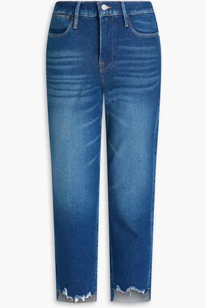 Frame Le High Straight cropped high-rise straight-leg jeans - Blue - 26