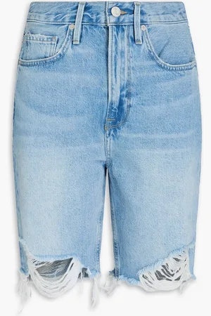 Frame Distressed denim shorts - Blue - 24