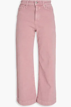 Paige Anessa cropped high-rise wide-leg jeans - Pink - 23