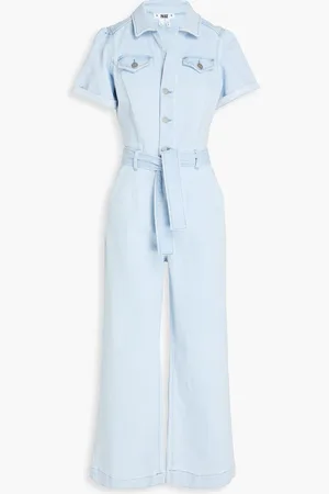 Paige Anessa belted denim jumpsuit - Blue - US 12
