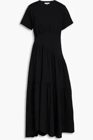 Frame Gathered cotton-jersey midi dress - - XS