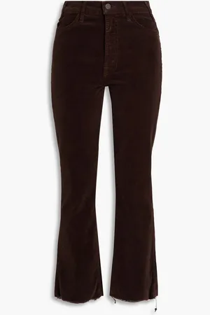 Mother Cotton-blend corduroy kick-flare pants - Brown - 24