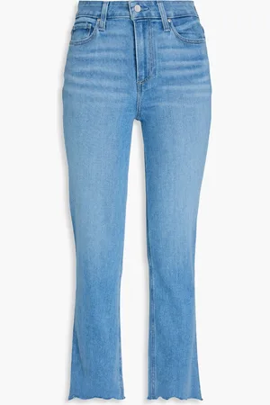 Paige Cindy cropped high-rise straight-leg jeans - Blue - 23