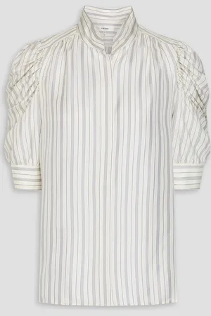 Frame Gillian striped silk-twill blouse - White - L