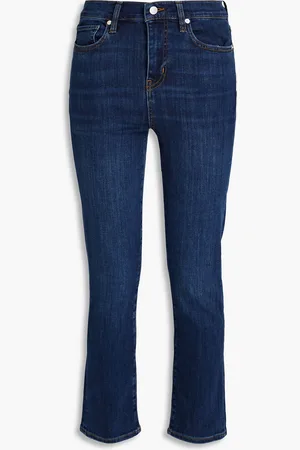 Frame Le High Straight cropped high-rise straight-leg jeans - Blue - 25