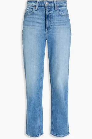 Paige Noella faded high-rise straight-leg jeans - Blue - 27
