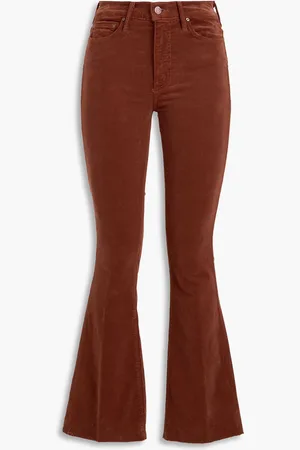 Mother The Weekender cotton-blend corduroy flared pants - - 24