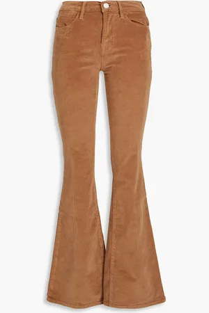 Frame Le Bardot cotton-blend corduroy flared pants - Brown - 26