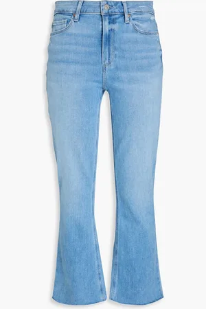 Paige Colette cropped high-rise flared jeans - Blue - 28