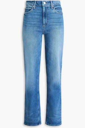 Paige Stella faded high-rise straight-leg jeans - Blue - 23