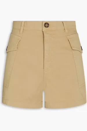 Frame Cotton-blend twill shorts - Neutral - 25