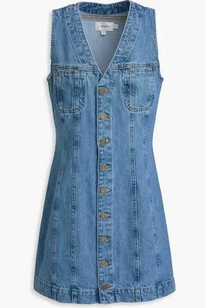 Frame Gathered cotton-jersey midi dress - Blue - US 12