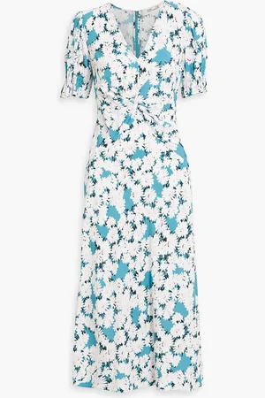 Diane von Furstenberg Anaba twisted floral-print crepe de chine midi dress - - US 4
