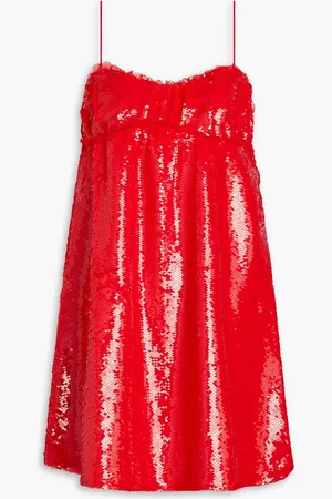 Ganni Ruffle-trimmed sequined crepe mini dress - - DE 40