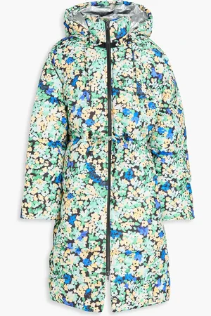 STINE GOYA Oak quilted floral-print shell hooded coat - - M