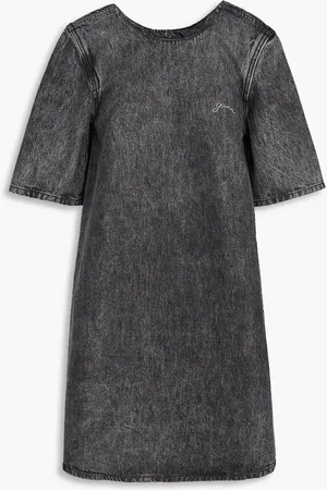 Ganni Acid-wash denim mini dress - - DE 32