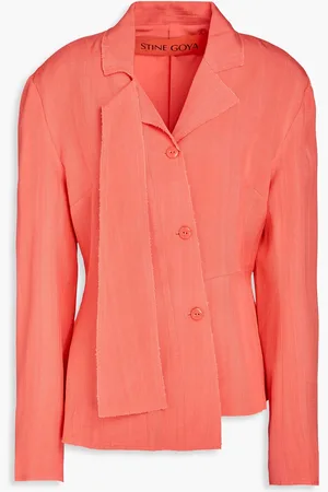 STINE GOYA Draped slub woven blazer - Orange - M
