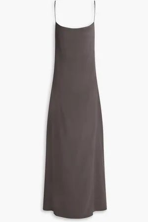 IRO Open-back silk crepe de chine maxi slip dress - Gray - FR 36