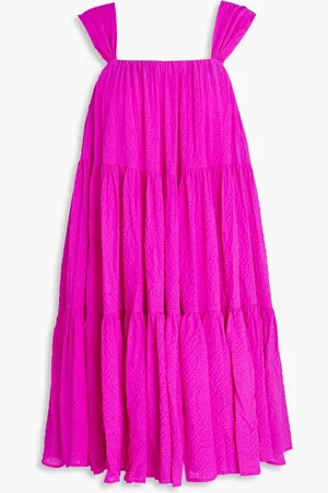 STINE GOYA Benedicte tiered seersucker mini dress - Pink - XL